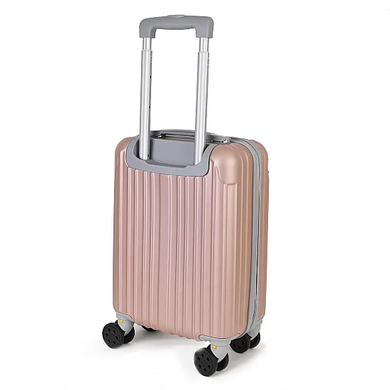 Малък slim куфар от полипропилен, в цвят розово злато. Код: M5832 - M5832-5