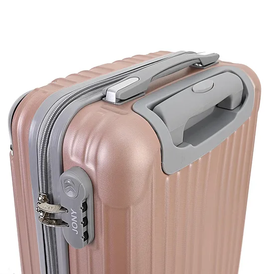 Малък slim куфар от полипропилен, в цвят розово злато. Код: M5832 - M5832-5