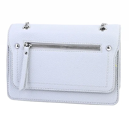 Дамска чанта от еко кожа в сив цвят. Код: 9328 - 9328-4