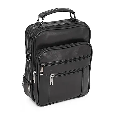 Мъжка чанта от естествена кожа в черен цвят. Код: М11sr - M11sr