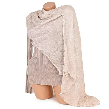 Двулицев дамски шал в бежов цвят. Код: 218 - 218
