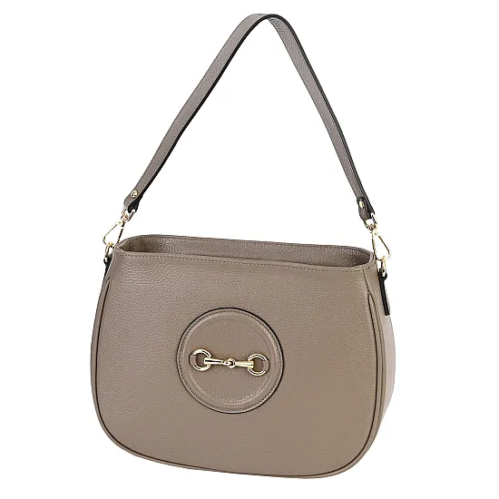 Дамска чанта от естествена кожа в светлобежов цвят. Код: EK75 - EK75