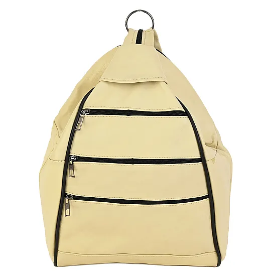 Дамска раница/чанта от естествена кожа направена от парчета в светложълт цвят. Код: P005 